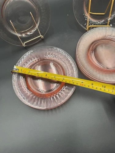12 Depression Era Pink Glass Plate