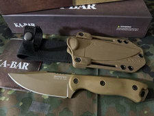 KA-BAR BK18 BECKER HARPOON FIXED BLADE KNIFE (BROWN) 1095 w/ Celcon® Sheath