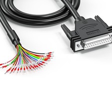DB25 Female Connector To Bare Wire 3.3 FT 26AWG Extension DSUB 25 Pin