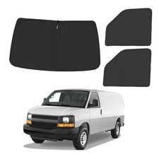 Front Windshield   Side Window Sun Silver  Black-Fit 1996-2025 Chevy Express