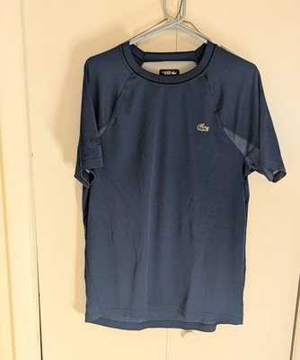 Lacoste Sport Novak Djokovic T Shirt Mens Size XL Ultra Dry Navy Blue Stretch