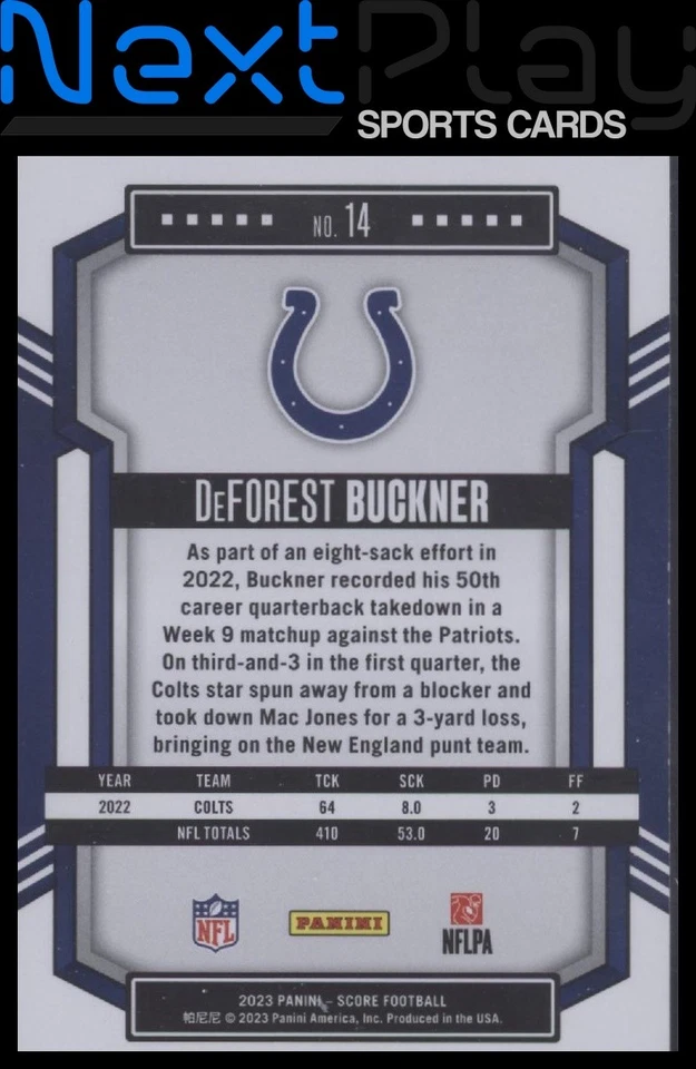 2023 Score #14 – DeForest Buckner | - Image 2 of 2
