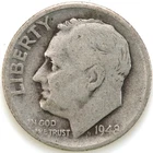 1948 D Very Good Roosevelt Dime 90% Silver D34