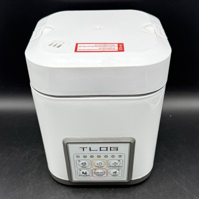 TLOG Mini Rice Cooker 2.5 Cups Uncooked, Healthy Ceramic Coating Gray