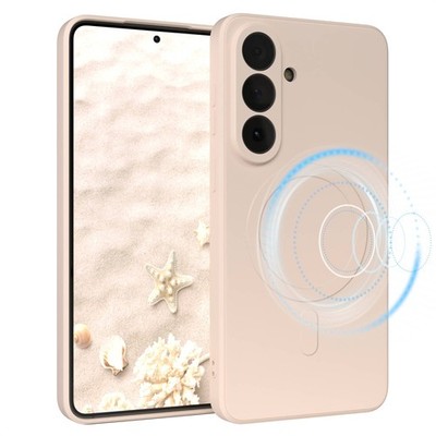 Silikonhülle magnetisch für Samsung Galaxy S26 Plus stoßfest + Schutzcase Taupe
