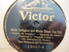 1923 Ziegfeld Follies BILLY MURRAY MR. GALLAGHER & SHEAN Paul Whiteman VIC 19007