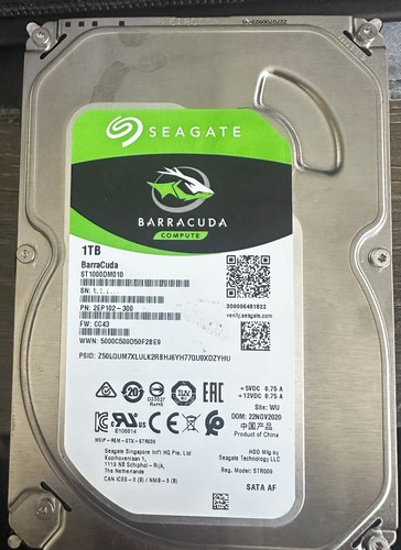 Seagate BarraCuda 1TB,Internal,8.89 cm (3.5") (ST1000DM010) Desktop HDD
