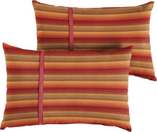 X Sunbrella - Indoor/Outdoor Lumbar Pillows (Set of 2), Sunset Red Stripes