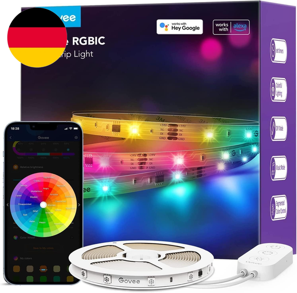 Govee LED Strip 10M, Smart Rgbic LED Streifen Lichterkette Mit Alexa | Kompatibe-image