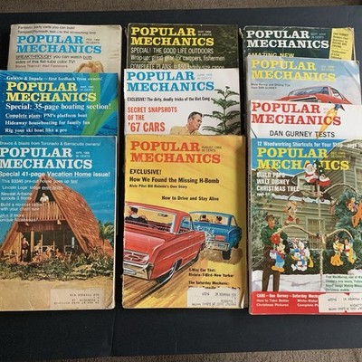 10 Issues 1966 POPULAR MECHANICS Vintage Magazine Lot Retro Ads Technology