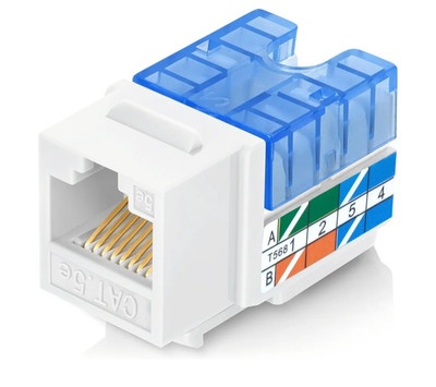 Everest Media Solutions 90° Angled CAT5e Keystone Jack in White 50-Pack Box