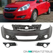 Stoßstange vorne grundiert + Gitter für Nebellampen passt für Opel Corsa D 06-11