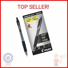 Pilot G2 Premium Gel Roller Pens 0.7, Fine Point Smooth Writing Pens Black, Pack