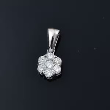 1.5Ct Round Cut Moissanite Women's Flower Pendant 14K White Gold Plated Silver
