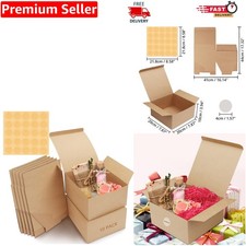 Elegant Brown Kraft Gift Boxes - 10 Pack, 20x20x10 cm, Personalize Your Gifts!