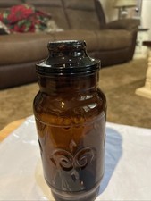 VTG 1970s Borden Creamora Dark Amber Apothecary Lidded Jar