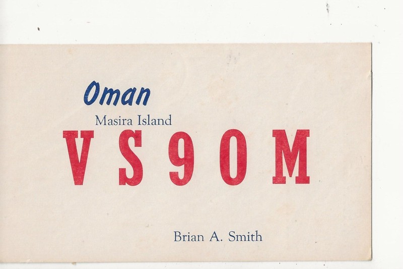 1959  VS9OM  Masira Island Oman    QSL radio postcard