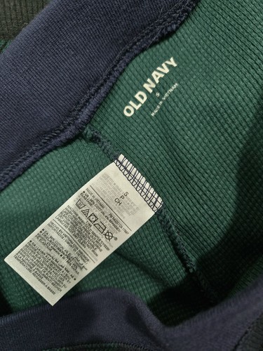 OLD NAVY Green Blue Red Plaid Thermal Waffle Knit Pants Leggings women's SMALL - Picture 5 of 7