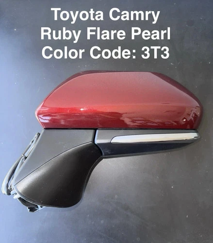 NEW RUBY RED Driver Side LH Power Mirror fit 2018-22 Toyota Camry w/CAMERA