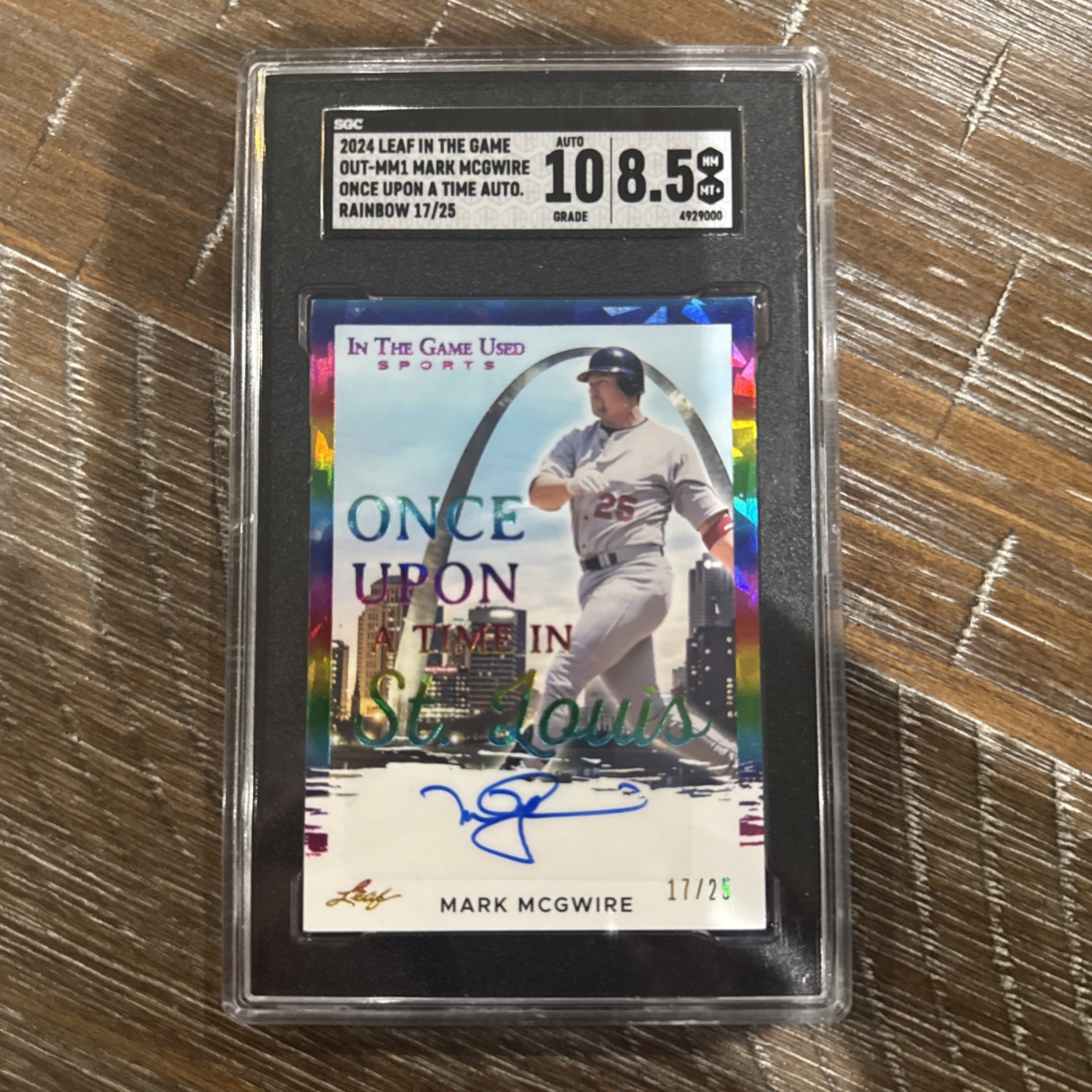 2024 Leaf In the Game Used Mark McGwire Auto Rainbow 17/25 SGC 8.5