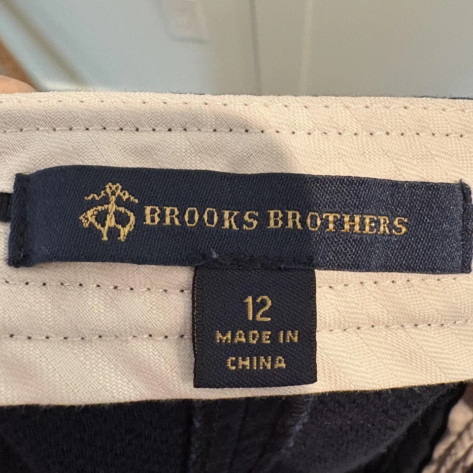 Falda Brooks Brothers para mujer 12 bolsillos clásicos de mezcla de algodón con detalles de puntada Foto 2 de 4