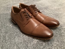 Guess Shoes Mens Size 10 Medium Brown Dress Oxford Cap Toe Lace Up GMSULAI-R NEW