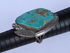 Vintage Navajo Silver Turquoise Leaf Statement Ring Size 11.25 23.36g — photo 9