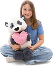 NICI Kuscheltier Love Panda mit Herz 50cm - schwarz - Weiches Plüschtier – niedl