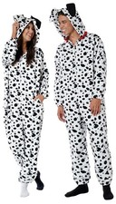 101 Dalmatian Dog Fleece Jumpsuit Adult Costume