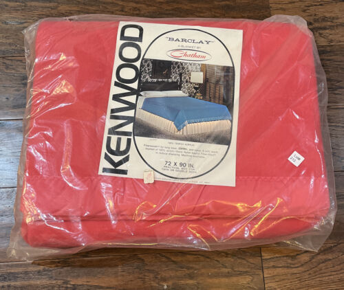 Vintage Pink Chatham Barclays Acrylic Blanket Satin Edge Kenwood 72x90 NOS
