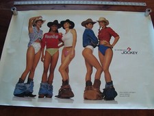 Affiche publicitaire sous vêtement jockey années 90 cavaliers, éleveurs et cowgirls