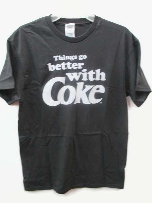 Coca-Cola Black Tee T-shirt Size Small Things Go Better with Coke