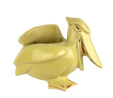 Nelson McCoy Pottery Yellow Pelican Ceramic Bird Planter 5.25 x 7.5"