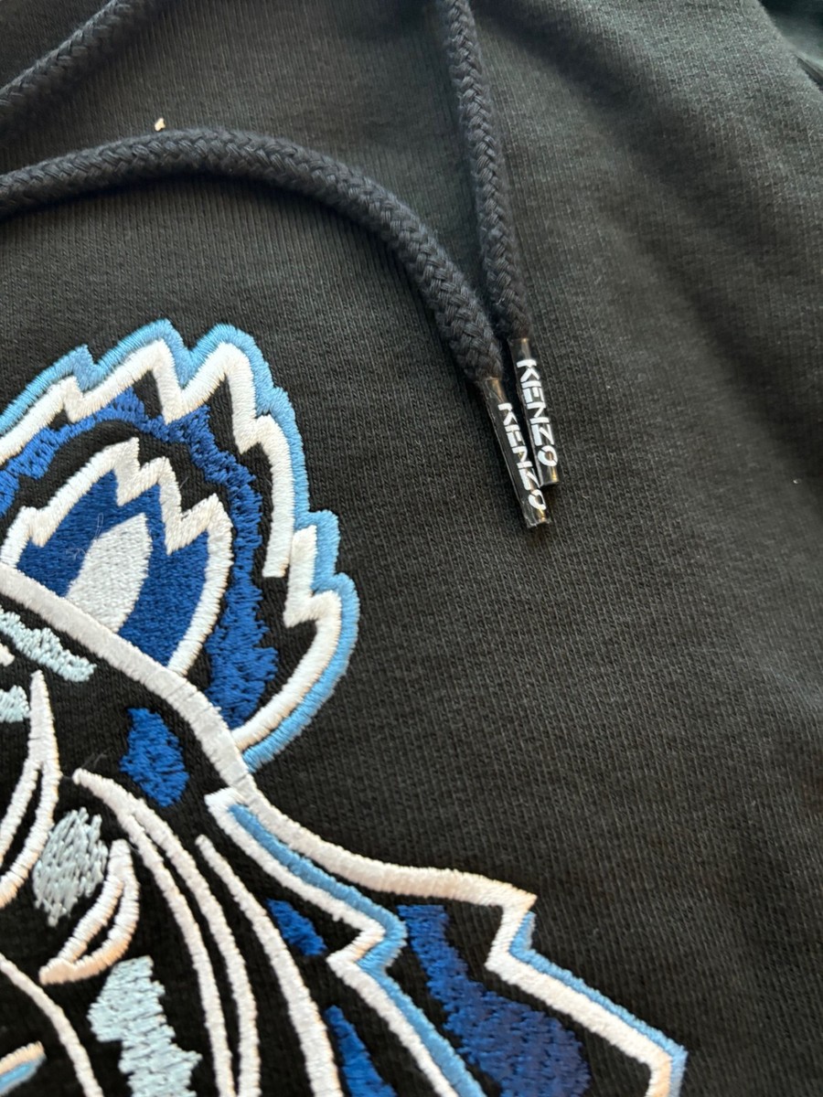 Kenzo Classic Tiger Embroidered Black Hoodie | eBay