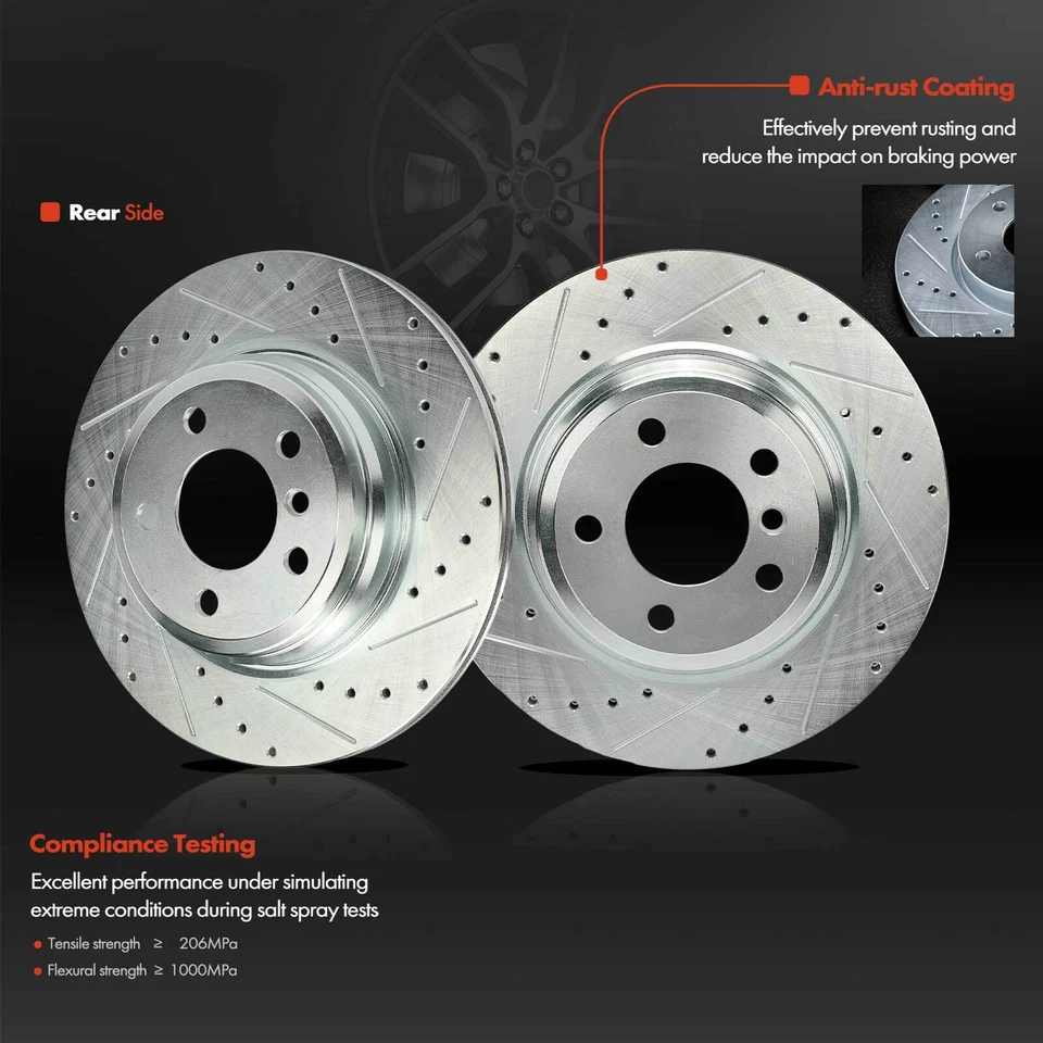 Задние перфорированные тормозные диски + керамические тормозные колодки для BMW 335i GT xDrive 328i 330i - Изображение 4 из 4