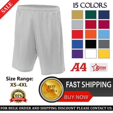 A4 Mens 100% Polyester Performance Sprint 7" Lined Tricot Mesh Shorts N5293
