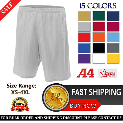 A4 Mens 100% Polyester Performance Sprint 7'' Lined Tricot Mesh Shorts N5293