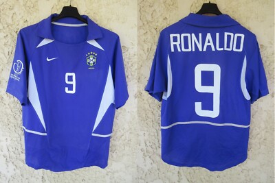 ブラジル代表2002ホームサッカーユニフォームRonaldo NIKE Maillot BRESIL BRASIL World Cup 2002 RONALDO n°9 vintage NIKE away