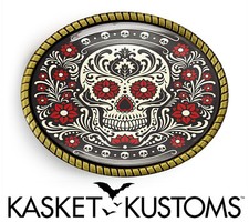 Ornate Dia De Muertos Belt Buckle - Mexican Day of the Dead Skull Buckle - 78