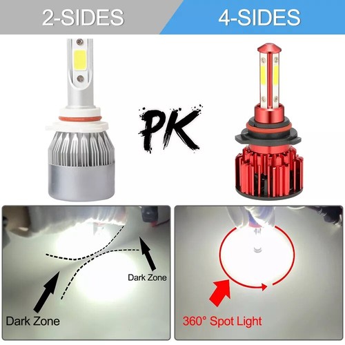 20Pcs 9005 9006 LED Headlights Kit Combo Bulbs High Low Beam Super White Bright - Picture 4 of 12