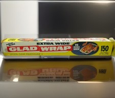 NOS Vtg GLAD WRAP cling wrap Extra Wide kitchen Prop decor 1970's 150sq Ft