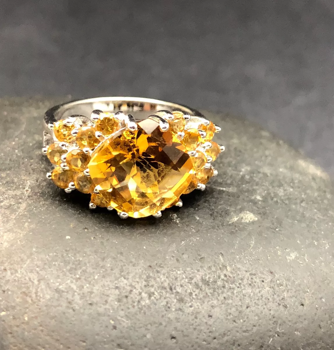 Genuine yellow topaz best sale ring