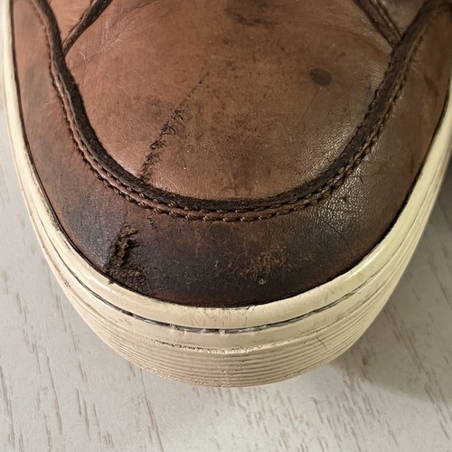 Tods Shoes Mens 11.5 UK / 13 US Brown Leather Casual Lace Up Low Top Sneakers - Picture 12 of 24