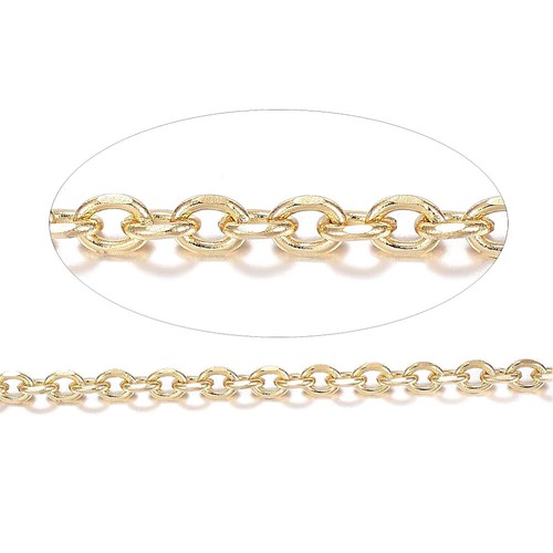 BULK Gold Stainless Steel Cross Chain - 1 Meter 4mm x 3mm - 3.25 feet - FD558 - Picture 2 of 2