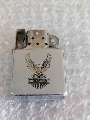 1983 Vintage Zippo Lighter Harley Davidson Eagle Bar Shield Missing Top Shell