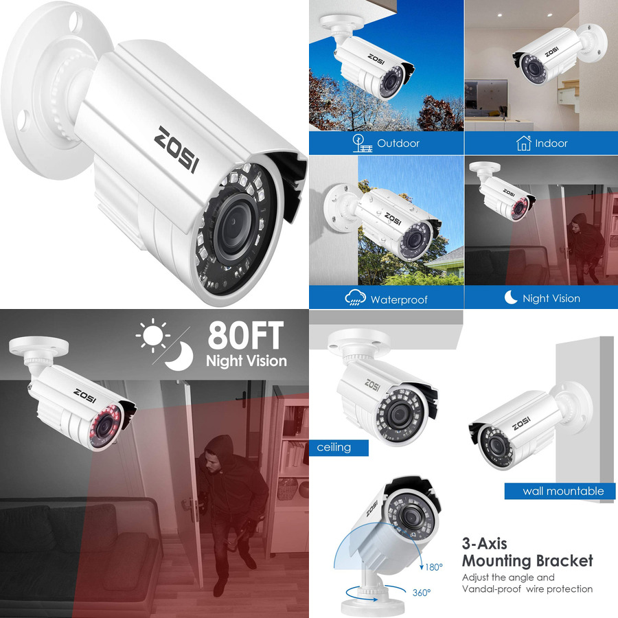 Camara De Seguridad Para Casa Exterior Vision Nocturna Camaras Vigilancia  1080p 