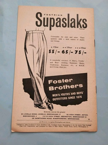 Aston Villa v Blackburn Rovers First Division Fixture 1958/59 (SB)~F/P - Picture 3 of 3