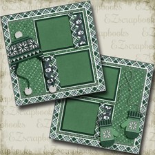 BUNDLED UP - WINTER - 2 Premade Scrapbook Pages - EZ Layout 3556