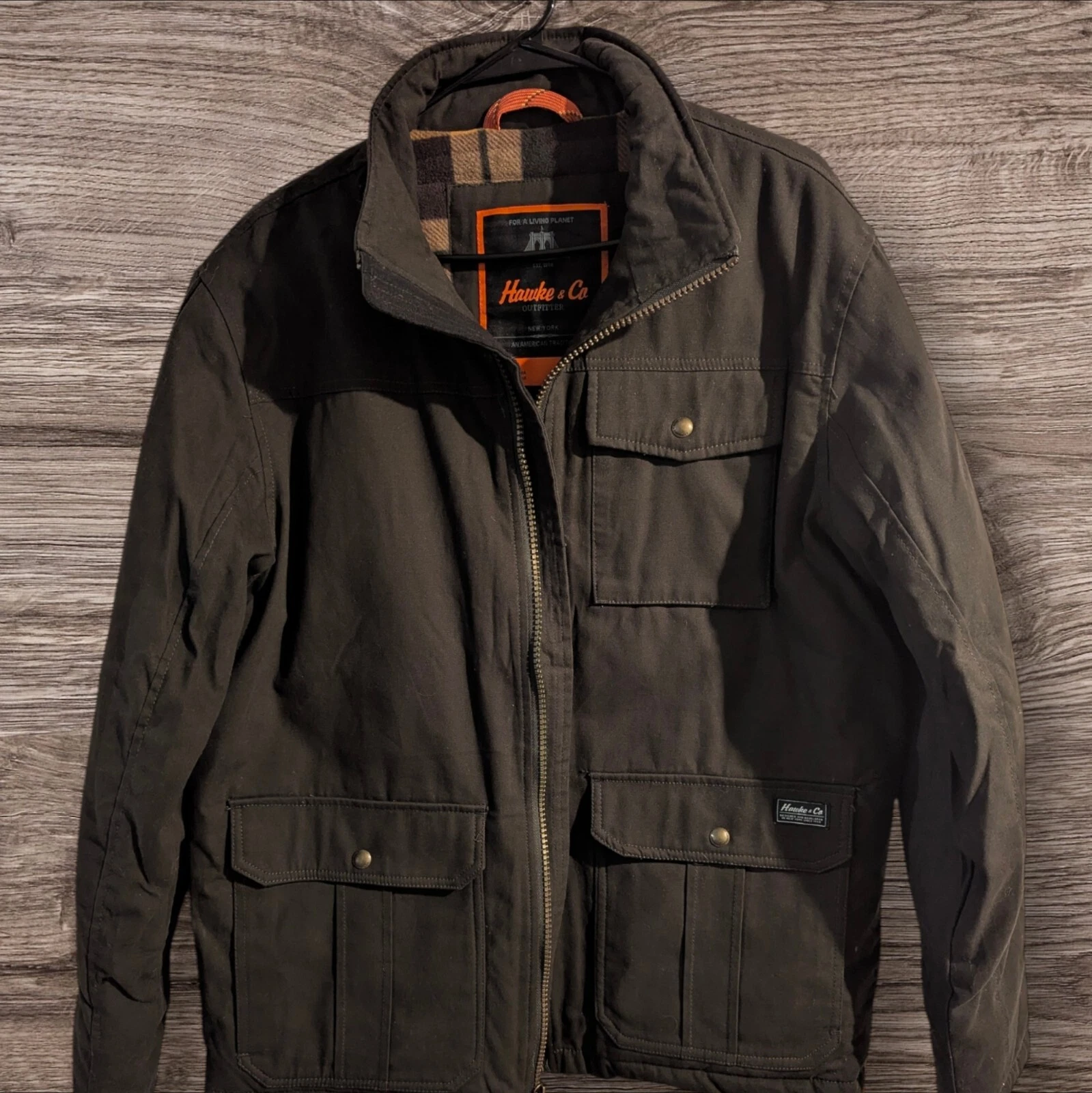 BNWT Hawke & Co Outfitter Insulated Dark-Olive Fleece Lined Jacket Men's Size-M