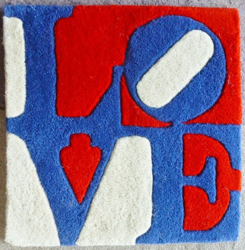 ROBERT INDIANA "Slovakian" LOVE Multiple wool Numbered Edition signed COA - Picture 2 of 5
